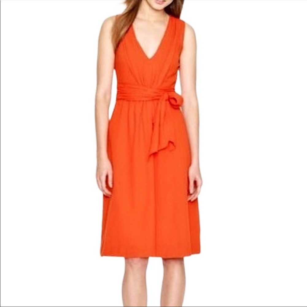 Orange V- neck J. Crew dress